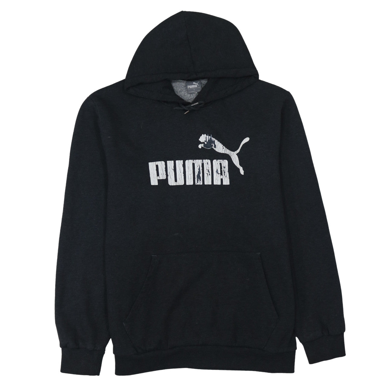 Puma Men's Black XL Pullover Hoodie with Logo Print
