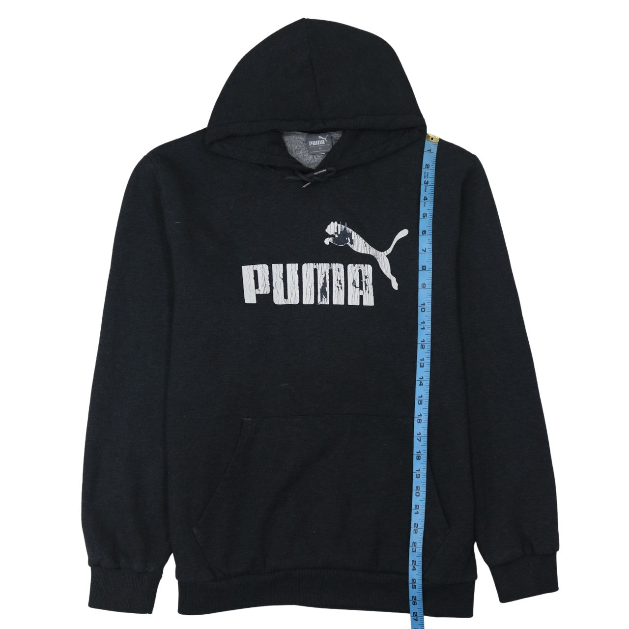 Puma Men's Black XL Pullover Hoodie with Logo Print