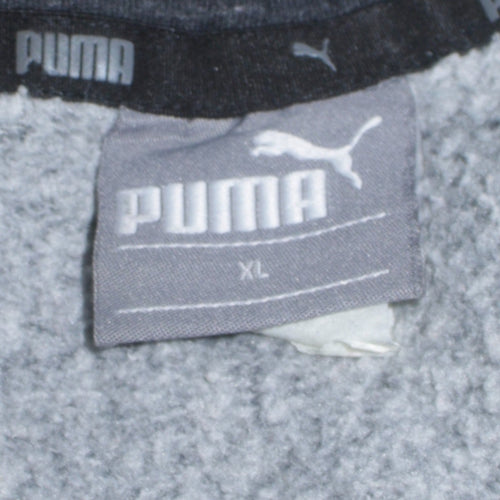 Puma Men's Black XL Pullover Hoodie with Logo Print