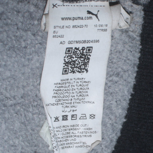 Puma Men's Black XL Pullover Hoodie with Logo Print