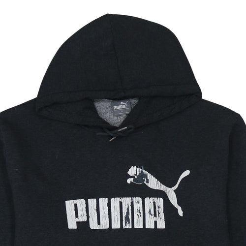 Puma Men's Black XL Pullover Hoodie with Logo Print