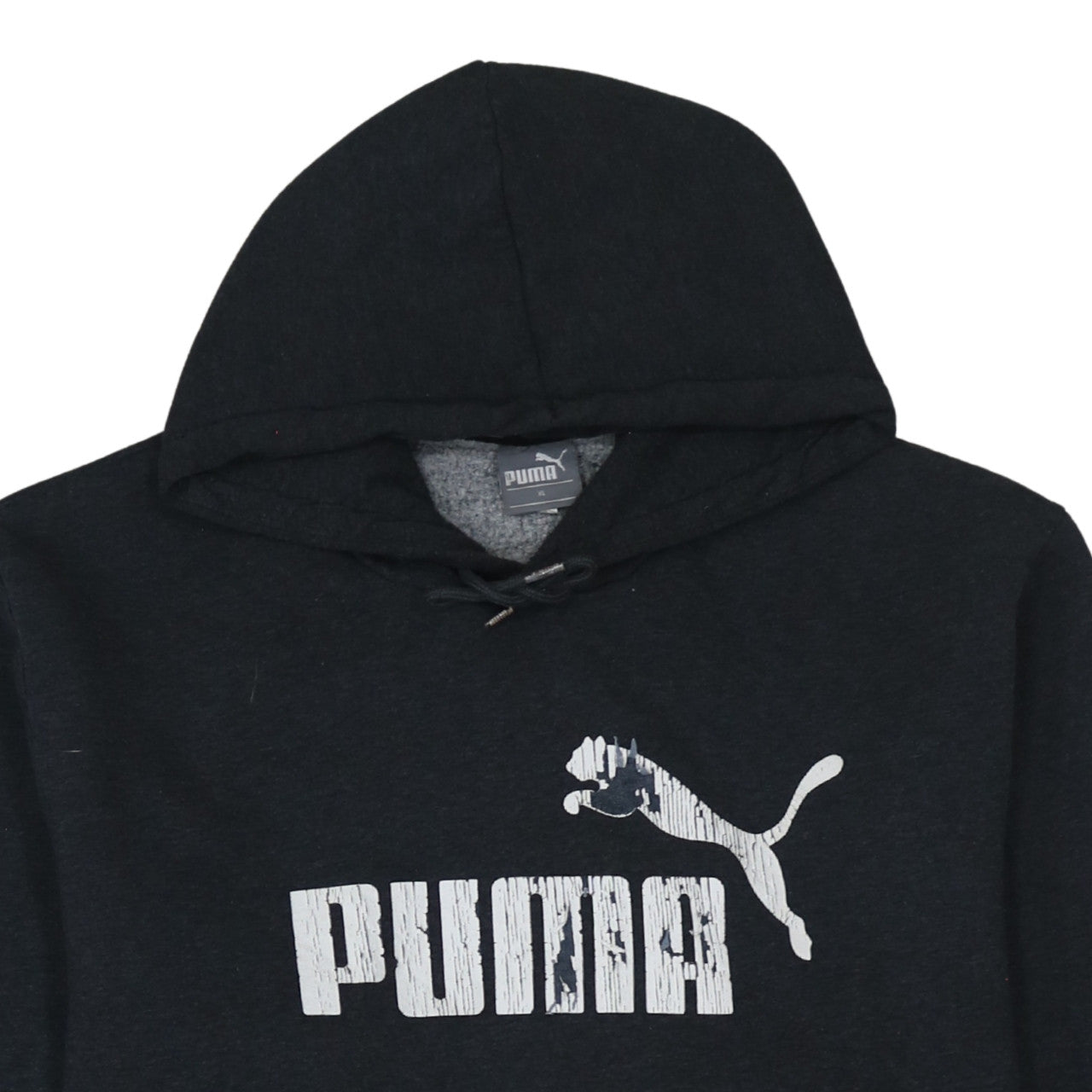 Puma Men's Black XL Pullover Hoodie with Logo Print