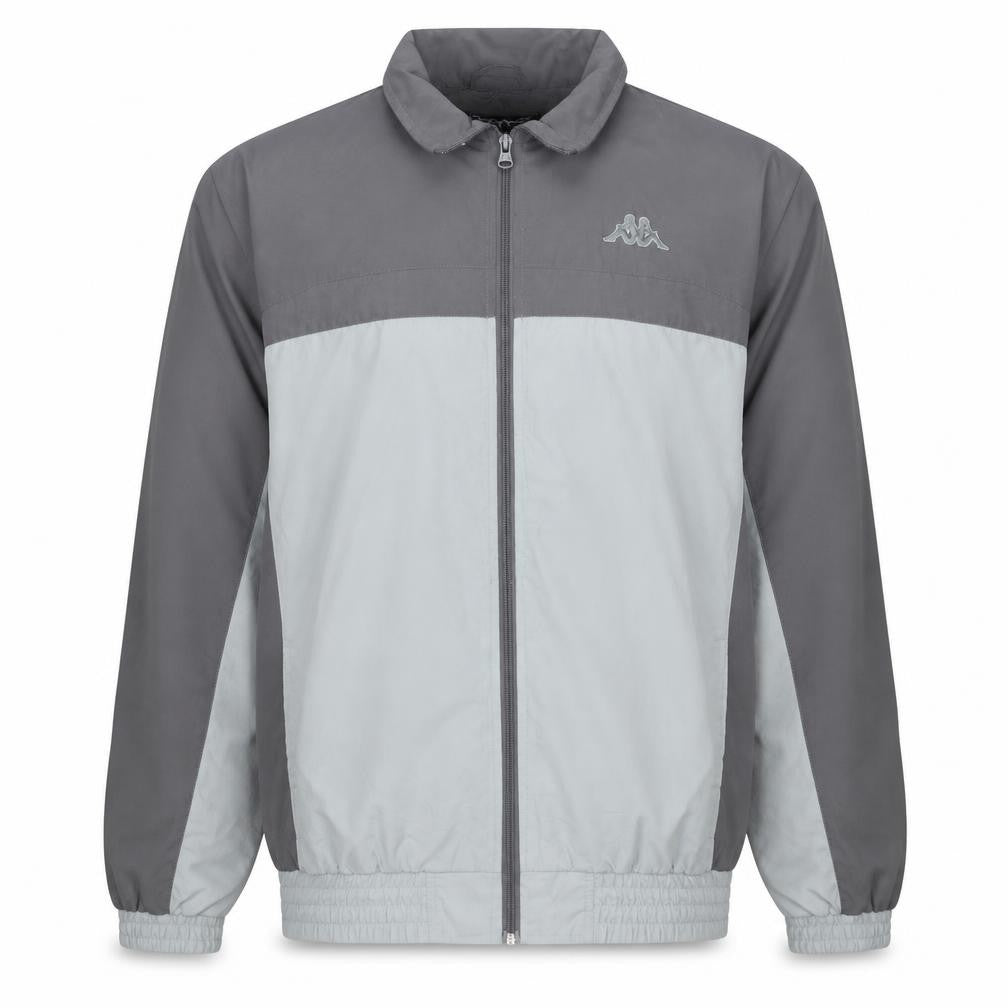 Kappa Men’s Grey Windbreaker Jacket Size L Full Zip Lightweight Sportswear