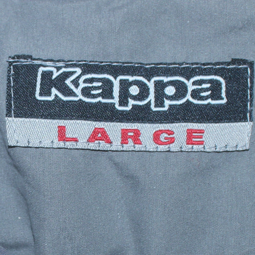 Kappa Men’s Grey Windbreaker Jacket Size L Full Zip Lightweight Sportswear