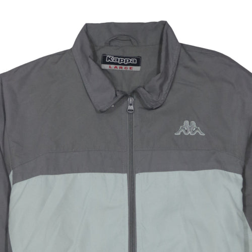 Kappa Men’s Grey Windbreaker Jacket Size L Full Zip Lightweight Sportswear