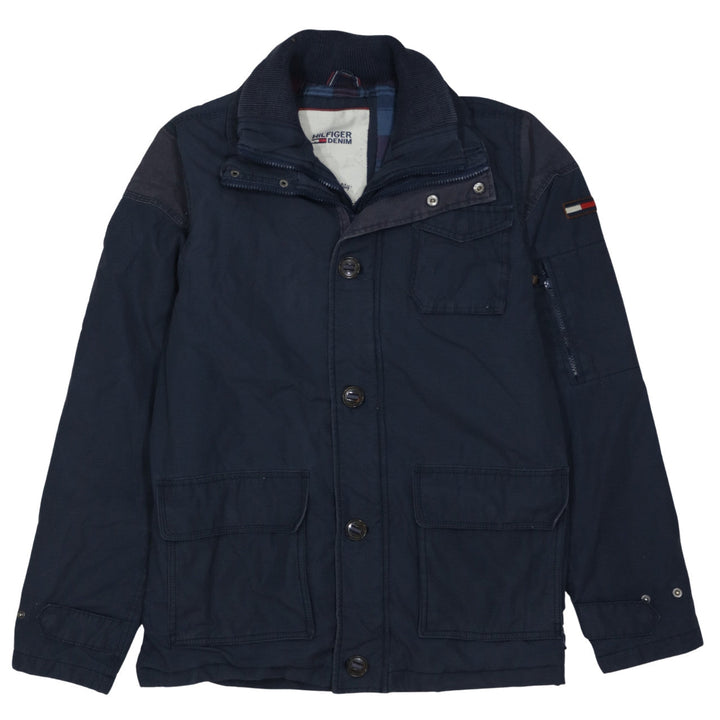 Hilfiger Denim Men's Navy Cotton Military Jacket Size L