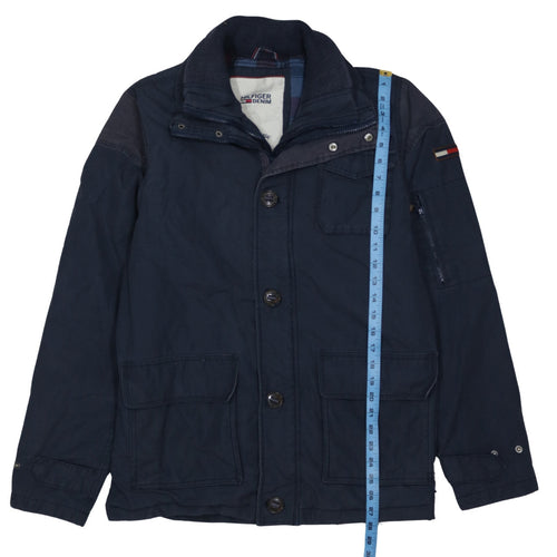 Hilfiger Denim Men's Navy Cotton Military Jacket Size L