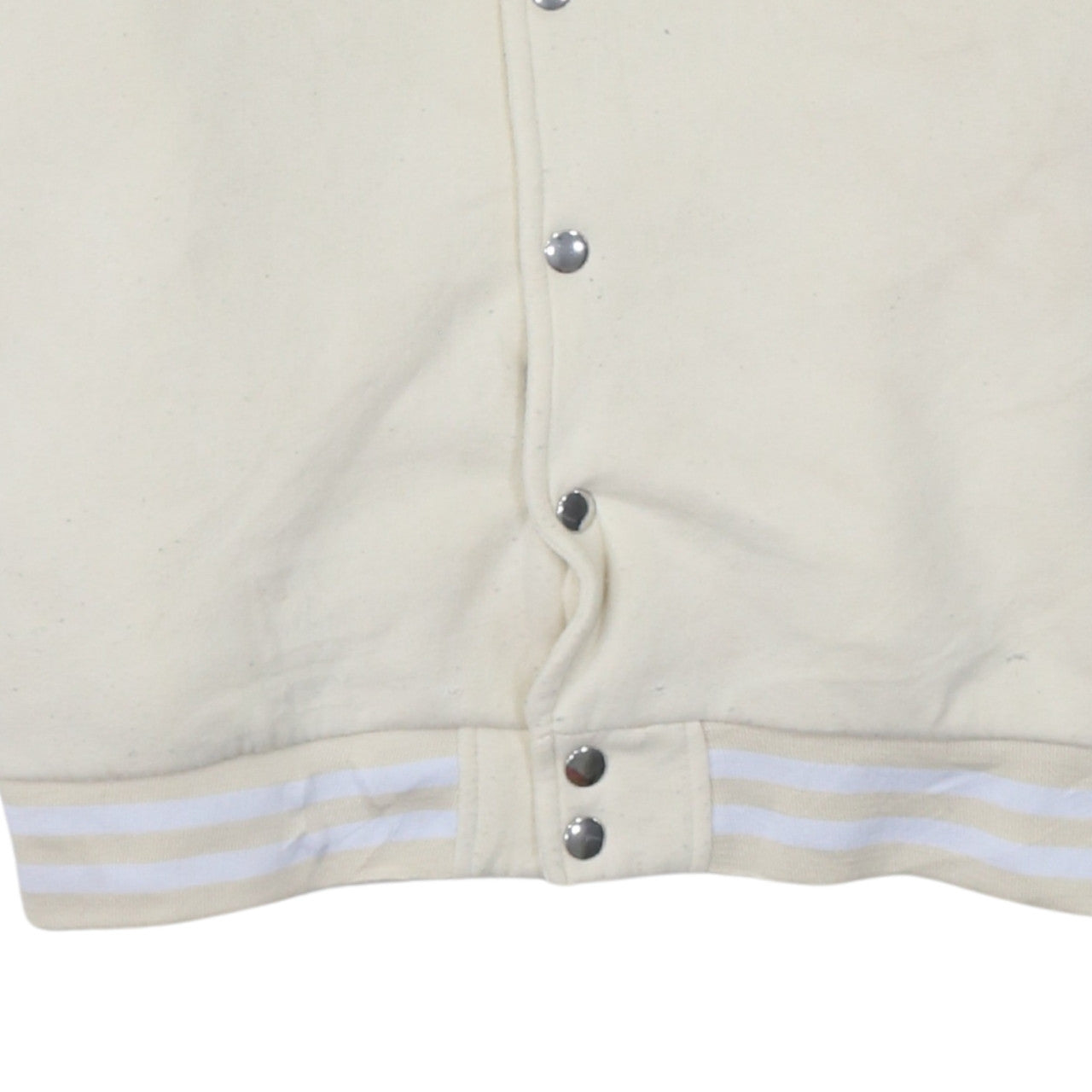 boohooMAN Men's Beige XS Varsity Jacket Graphic Bear Design