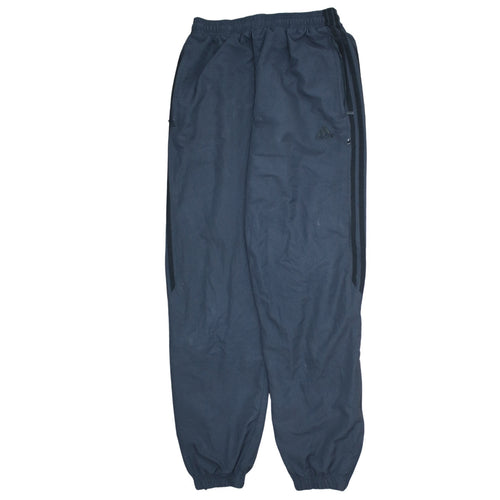 Adidas Men's Blue Track Pants L Woven Elastic Waist Activewear
