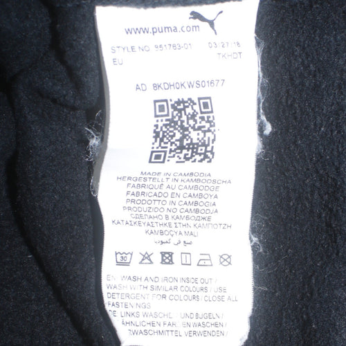 Puma Men's Black Full Zip Hoodie L Fleece Sweatshirt