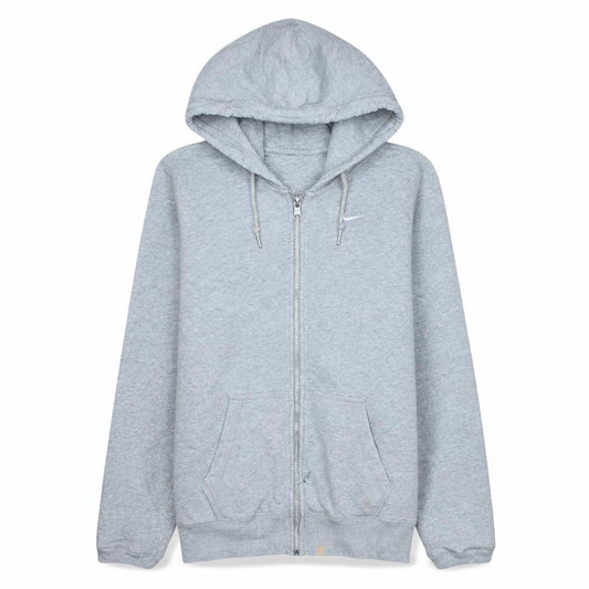 Front view of Nike Men's Grey Full Zip Hoodie, size S, Cotton Sweatshirt