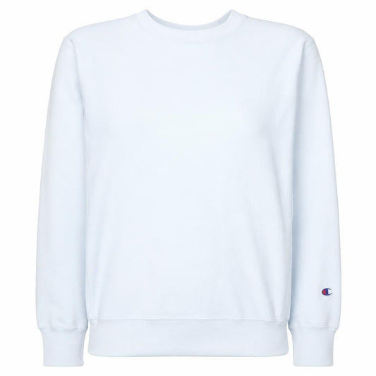 Front view of Champion Women's White Reverse Weave Large Pullover Sweatshirt