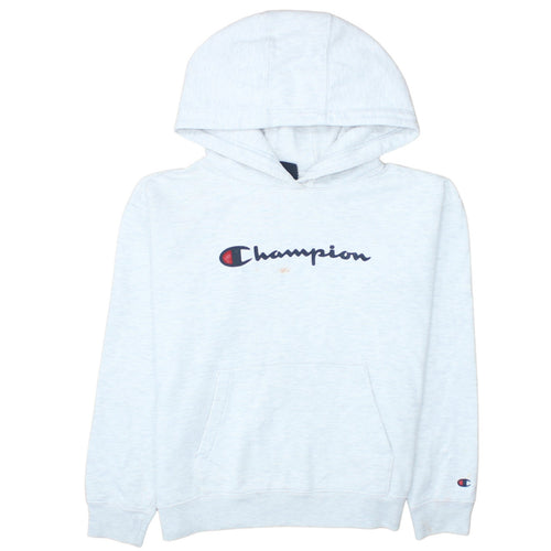 Champion Womens Light Grey Pullover Hoodie XS Casual Logo Sweatshirt