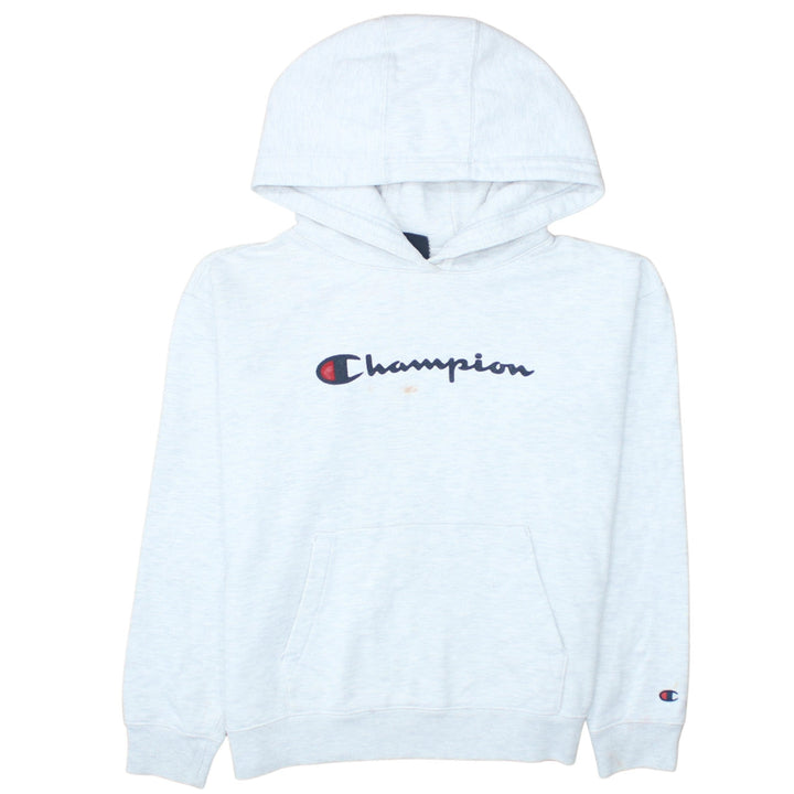 Champion Womens Light Grey Pullover Hoodie XS Casual Logo Sweatshirt