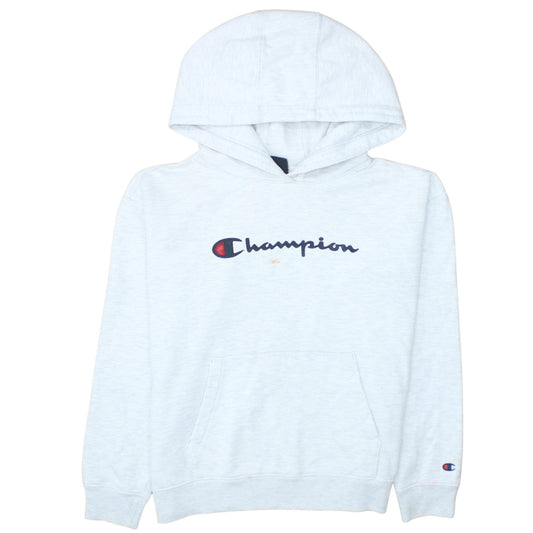 Champion Womens Light Grey Pullover Hoodie XS Casual Logo Sweatshirt