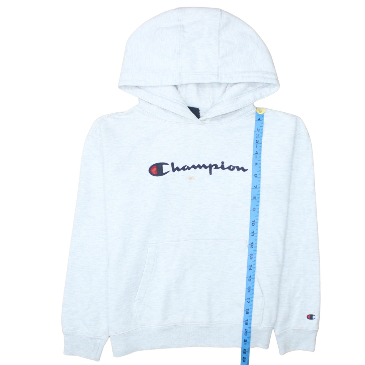 Champion Womens Light Grey Pullover Hoodie XS Casual Logo Sweatshirt