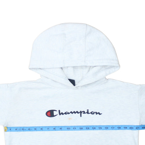 Champion Womens Light Grey Pullover Hoodie XS Casual Logo Sweatshirt