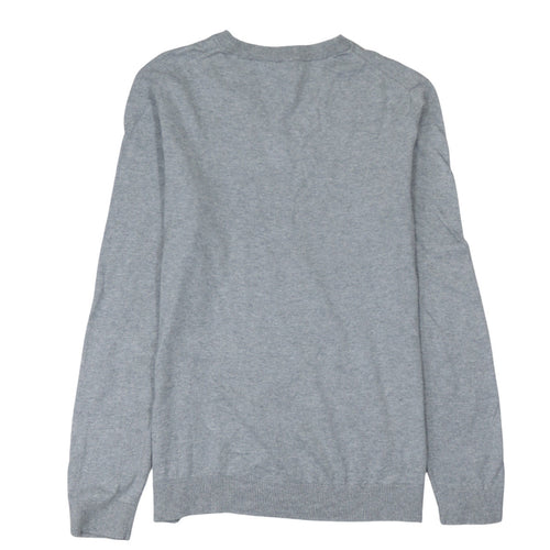 GAP Women’s Grey V-Neck Long Sleeve Pima Cotton Jumper Size M
