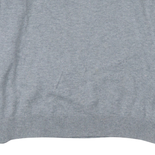 GAP Women’s Grey V-Neck Long Sleeve Pima Cotton Jumper Size M