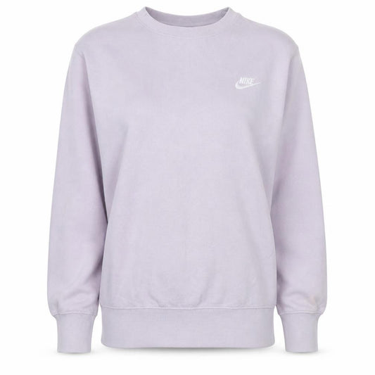Front view of Nike Women’s Lilac Crew Neck Pullover Sweatshirt Small 80% Cotton