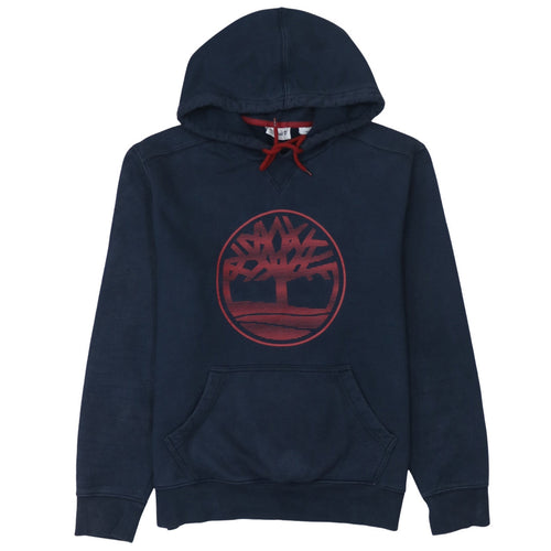 Timberland Men’s Blue Pullover Hoodie Medium Graphic Logo