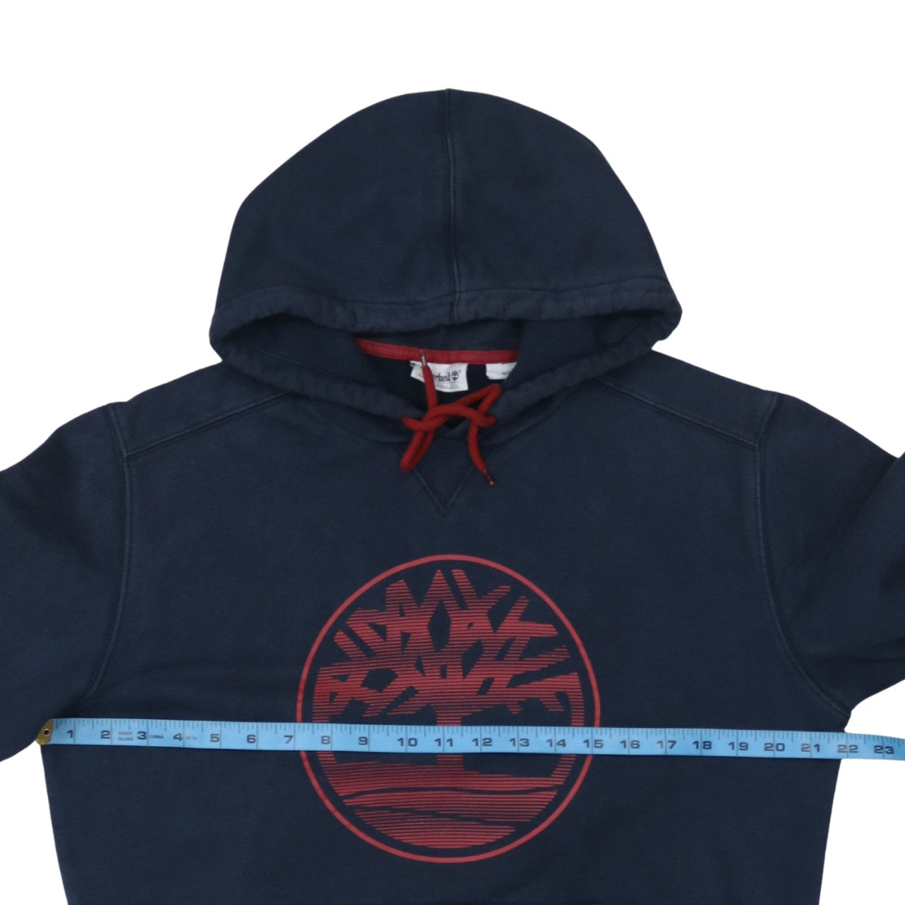 Timberland Men’s Blue Pullover Hoodie Medium Graphic Logo