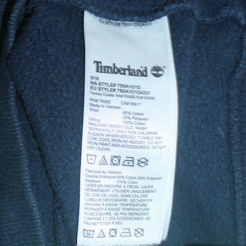 Timberland Men’s Blue Pullover Hoodie Medium Graphic Logo