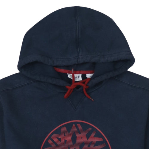 Timberland Men’s Blue Pullover Hoodie Medium Graphic Logo