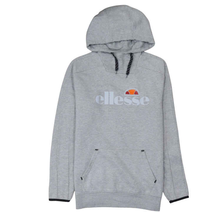 Ellesse Mens Grey Pullover Hoodie Size S Logo Fleece Sweatshirt