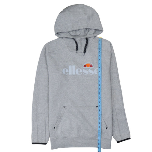 Ellesse Mens Grey Pullover Hoodie Size S Logo Fleece Sweatshirt