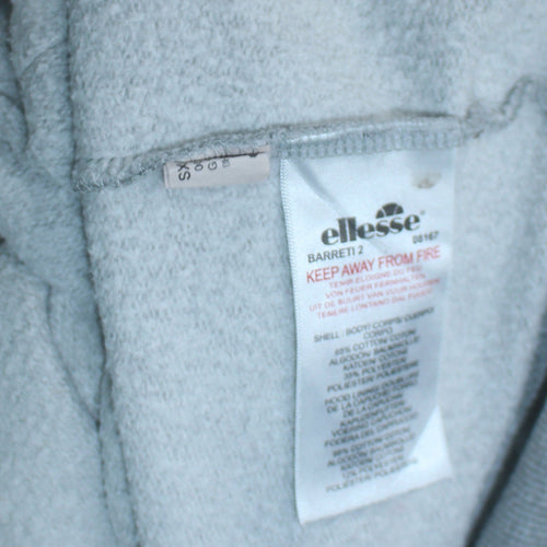 Ellesse Mens Grey Pullover Hoodie Size S Logo Fleece Sweatshirt