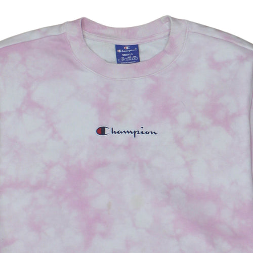 Champion Women's Pink Tie-Dye Pullover Sweatshirt Small Cotton Blend