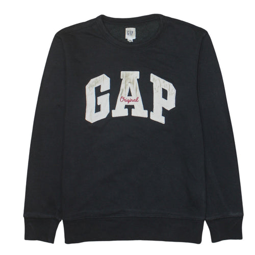 GAP Men's Black XS Pullover Sweatshirt Crew Neck Embroidered Logo