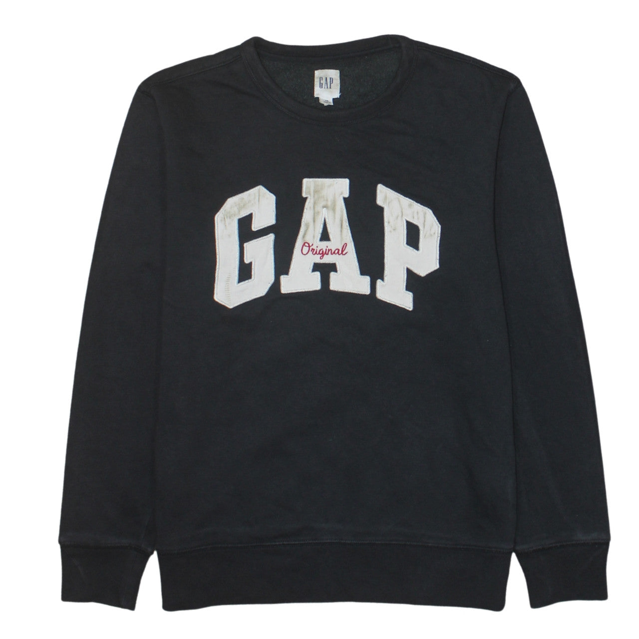 GAP Men's Black XS Pullover Sweatshirt Crew Neck Embroidered Logo