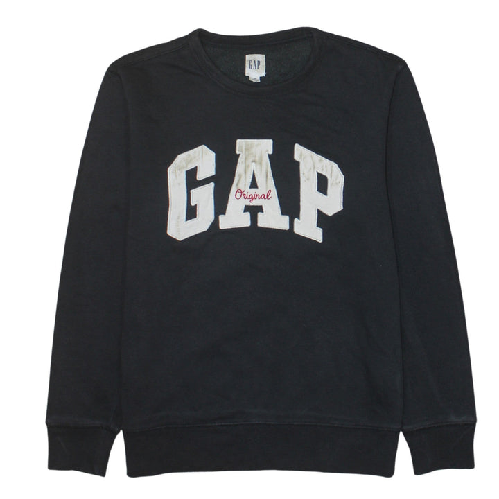 GAP Men's Black XS Pullover Sweatshirt Crew Neck Embroidered Logo