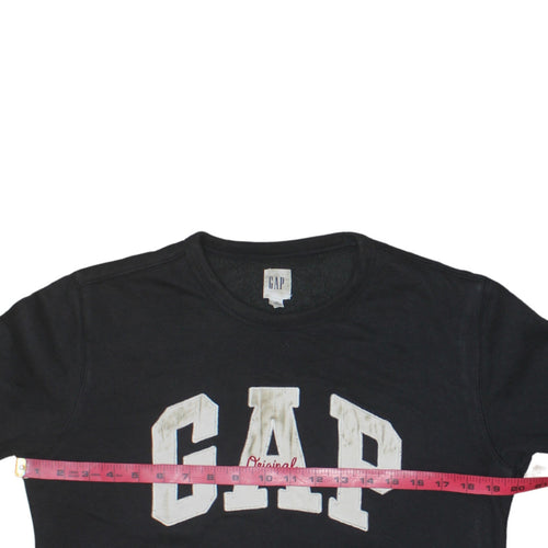 GAP Men's Black XS Pullover Sweatshirt Crew Neck Embroidered Logo