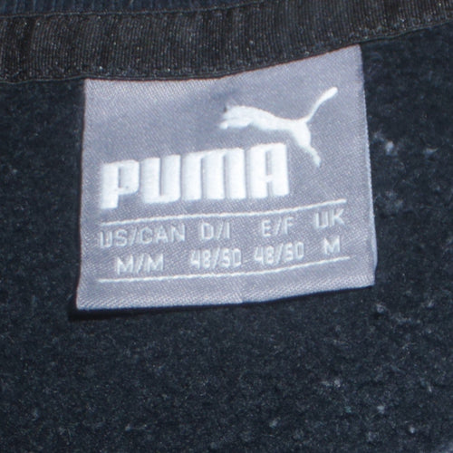 Puma Men's Black Crew Neck Logo Pullover Sweatshirt Size M