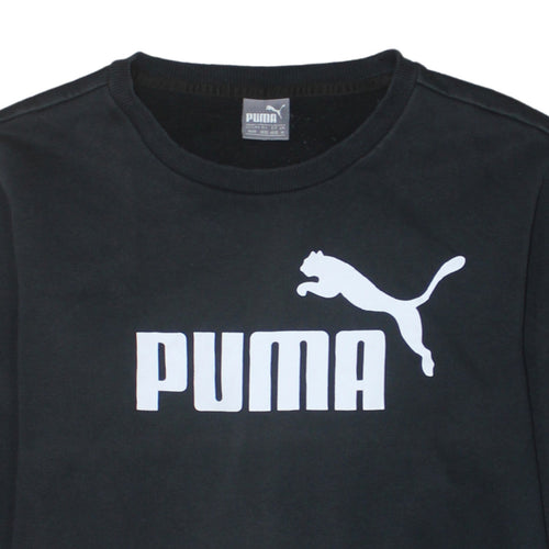 Puma Men's Black Crew Neck Logo Pullover Sweatshirt Size M