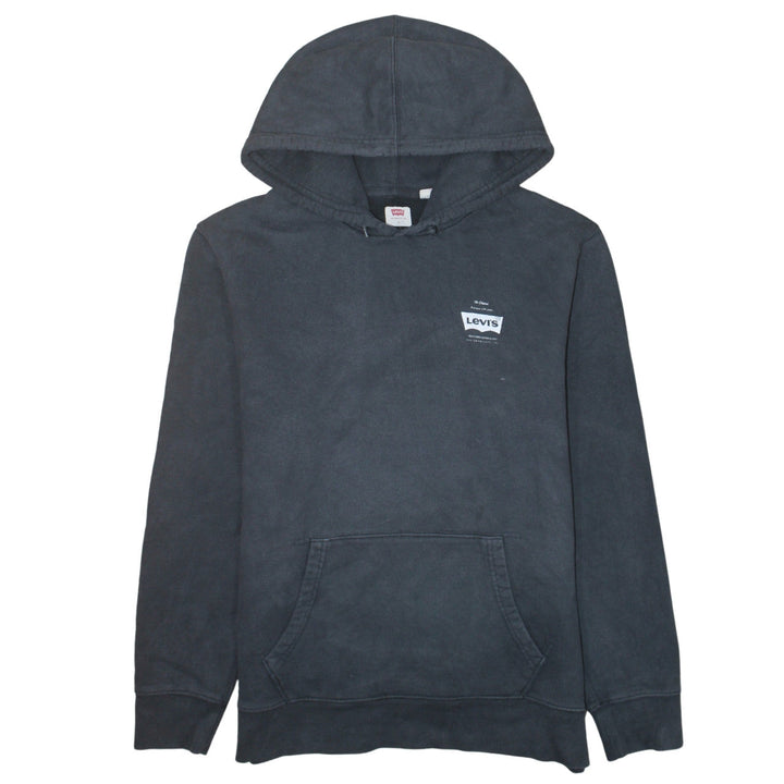 Levi's Men's Black Pullover Hoodie L Logo Graphic Outdoor Style