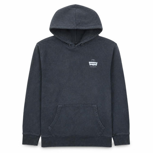 Front view of Levi's Men's Black Pullover Hoodie L Logo Graphic Outdoor Style
