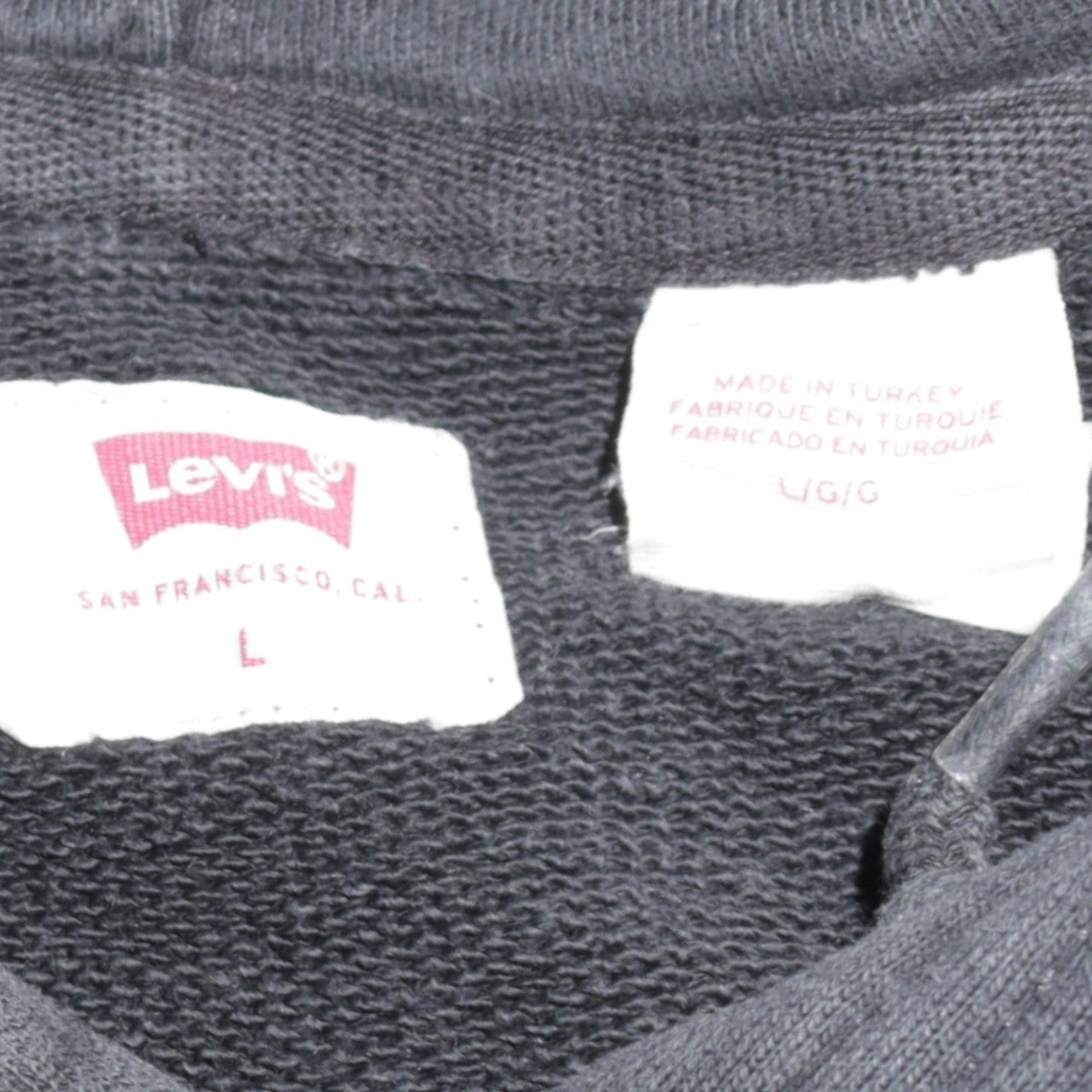 Levi's Men's Black Pullover Hoodie L Logo Graphic Outdoor Style