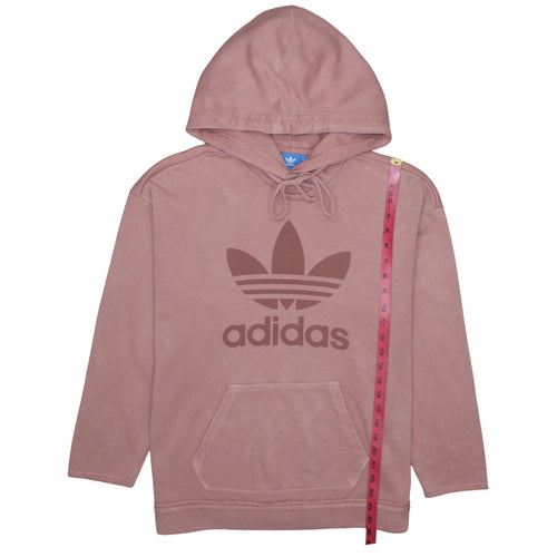 Adidas Womens Pink Hooded Pullover Hoodie Size 8 L Cotton Casual