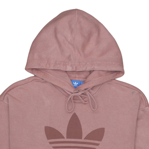 Adidas Womens Pink Hooded Pullover Hoodie Size 8 L Cotton Casual