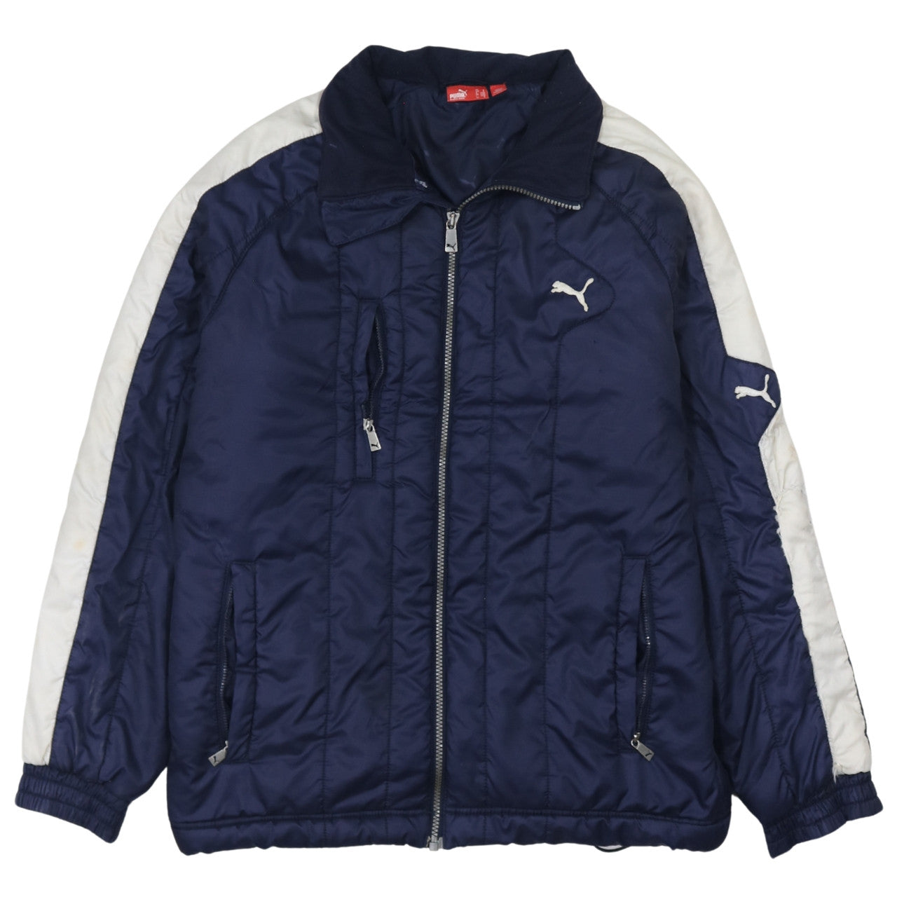 Puma Men's Blue Puffer Jacket S Full Zip Sports Winter Coat