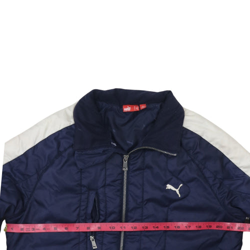 Puma Men's Blue Puffer Jacket S Full Zip Sports Winter Coat