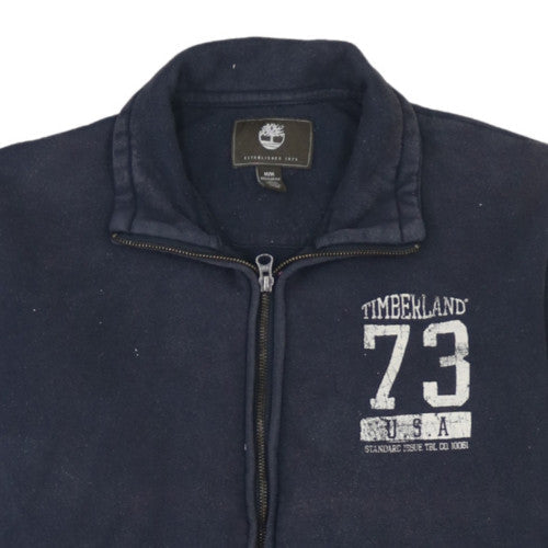 Timberland Men's Blue M Track Jacket Full Zip Fleece Regular Fit