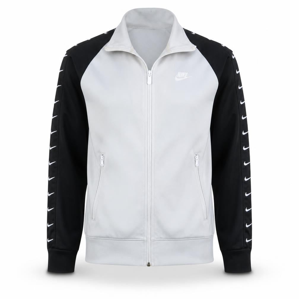 Front view of Nike Men’s Grey Track Jacket S Full Zip Colourblock Activewear