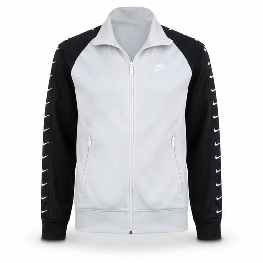 Front view of Nike Men’s Grey Track Jacket S Full Zip Colourblock Activewear