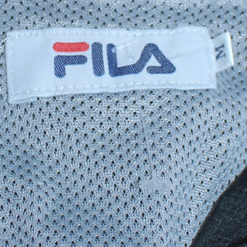 FILA Womens Black Windbreaker Jacket L Full Zip Sports Style