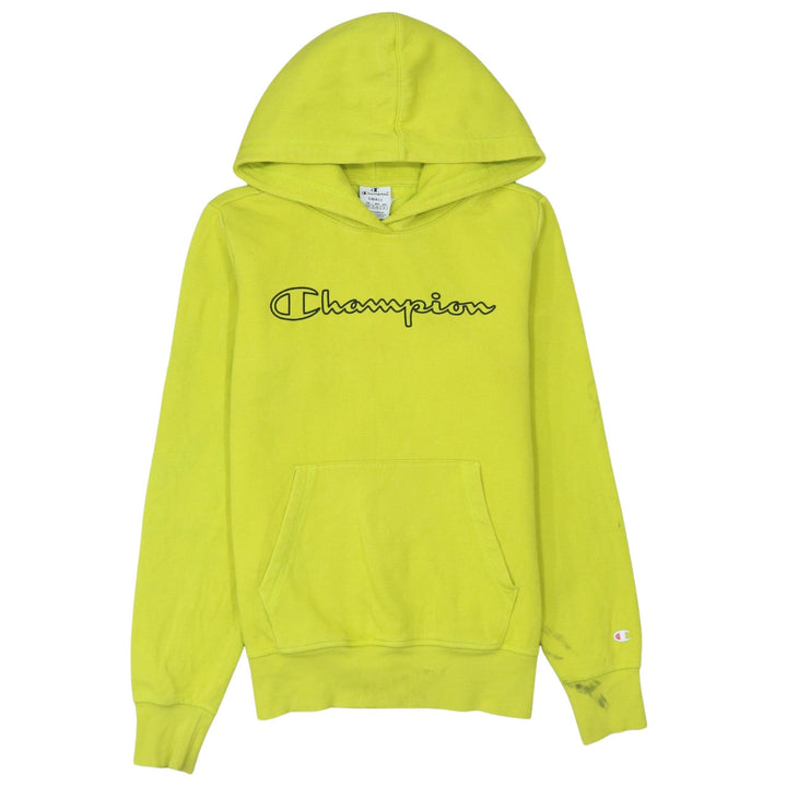 Champion Men's Yellow Small Pullover Hoodie with Logo